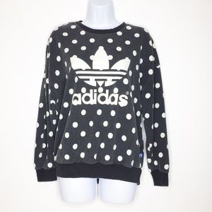 ADIDAS Trefoil Black and White Polka Dot Sweatshirt Small